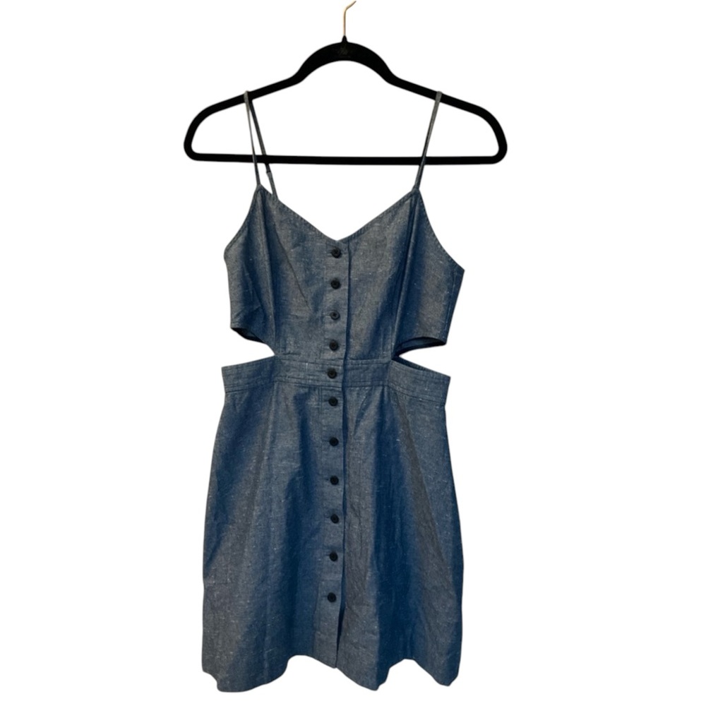 ✨MADEWELL Cotton Chambray Cutout Cami Mini Dress Size 4